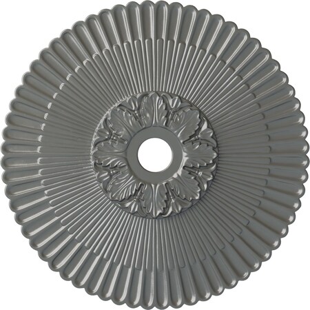 Ekena Millwork Melonie Ceiling Medallion (Fits Canopies up to 6 1/4"), Hand-Painted Silver, 36 1/4"OD x 1 7/8"P CM36MESLS